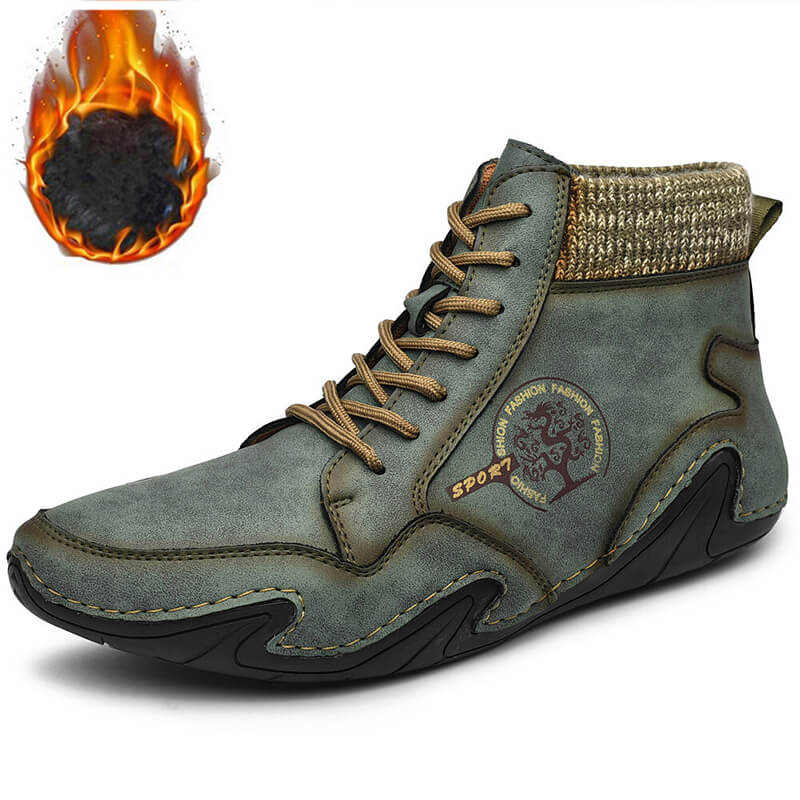 Herren handgefertigte Soft Slip Resistant Schnürstiefeletten aus Leder