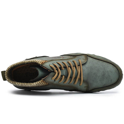 Herren handgefertigte Soft Slip Resistant Schnürstiefeletten aus Leder