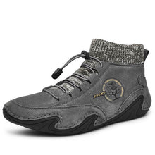 Lade das Bild in den Galerie-Viewer, Herren handgefertigte Leder bequeme Soft Sock Stiefeletten
