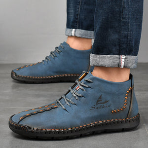 Mode Winter Männer Leder handgefertigte Herbst Casual Outdoor Stiefeletten