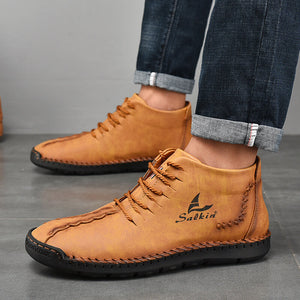 Mode Winter Männer Leder handgefertigte Herbst Casual Outdoor Stiefeletten