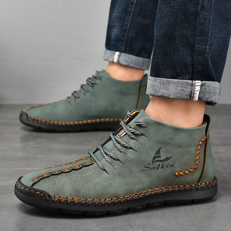 Mode Winter Männer Leder handgefertigte Herbst Casual Outdoor Stiefeletten