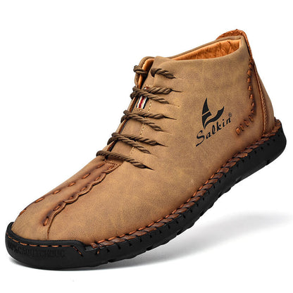 Mode Winter Männer Leder handgefertigte Herbst Casual Outdoor Stiefeletten