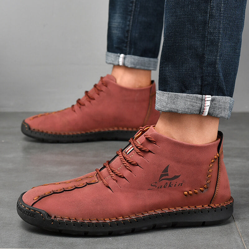 Mode Winter Männer Leder handgefertigte Herbst Casual Outdoor Stiefeletten