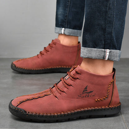 Mode Winter Männer Leder handgefertigte Herbst Casual Outdoor Stiefeletten