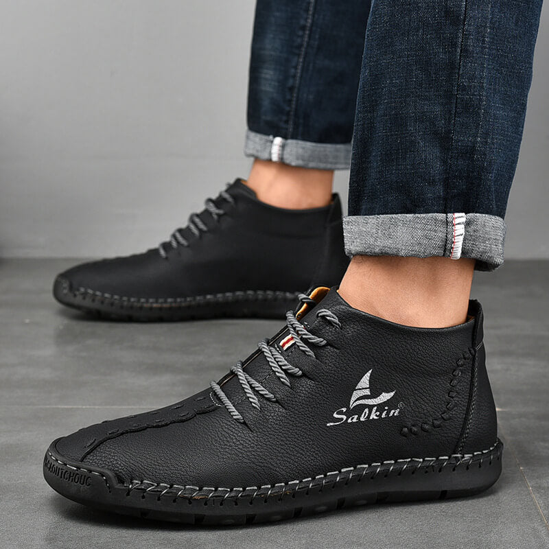 Mode Winter Männer Leder handgefertigte Herbst Casual Outdoor Stiefeletten