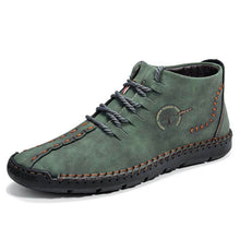 Lade das Bild in den Galerie-Viewer, Herren Hand nähen Leder rutschfeste weiche Sohle Casual Ankle Boots
