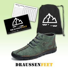Lade das Bild in den Galerie-Viewer, draussenfeet handgemachte lederschuhe stiefel 31174 grun
