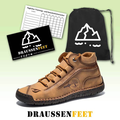 Herren Hand nähen Leder rutschfeste bequeme Stiefeletten