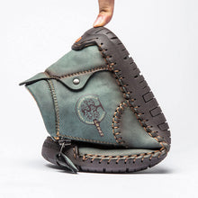 Cargar imagen en el visor de la galería, Elegante para hombres con cremallera lateral de la mano de la mano hecha a mano botas casuales del tobillo casual
