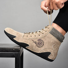 Load image into Gallery viewer, Men&#39;s microfiber leather hand sewing comfortable soft sock boots
