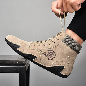Men's microfiber leather hand sewing comfortable soft sock boots
