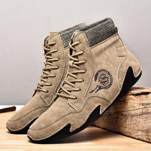 Load image into Gallery viewer, Men&#39;s microfiber leather hand sewing comfortable soft sock boots
