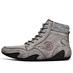 Men's microfiber leather hand sewing comfortable soft sock boots