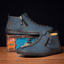 Lade das Bild in den Galerie-Viewer, Salkin Herren Hand Nähen Seite Reißverschluss Soft Comfy Slip On Stiefeletten

