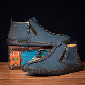 Salkin Herren Hand Nähen Seite Reißverschluss Soft Comfy Slip On Stiefeletten