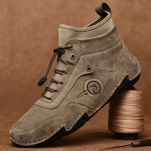 Herren Leder Atmungsaktives Spleißen Weiche Sohle Bequeme Business Elastische Schnürsenkel Freizeitschuhe