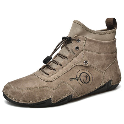 Herren Leder Atmungsaktives Spleißen Weiche Sohle Bequeme Business Elastische Schnürsenkel Freizeitschuhe