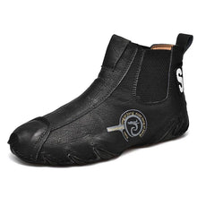 Lade das Bild in den Galerie-Viewer, Herren Leder Atmungsaktive Handnähte Weiche Octopussy Sohle Slip On Trendige Freizeitschuhe
