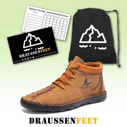 Men microfiber leather hand seams breathable soft short splicing lace -up shoes leisure shoes