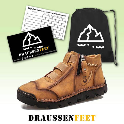 Winter Herren Stiefel Echtes Leder Outdoor Herren Arbeit Schneestiefel Westernstiefel Wasserdichte Herren Schnee Motorradstiefel