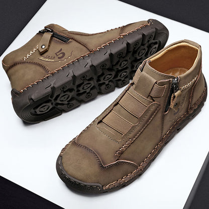 Winter Herren Stiefel Echtes Leder Outdoor Herren Arbeit Schneestiefel Westernstiefel Wasserdichte Herren Schnee Motorradstiefel