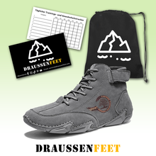 Lade das Bild in den Galerie-Viewer, draussenfeet handgemachte lederschuhe stiefel 31423 grau
