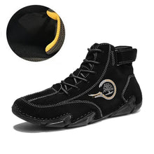 Lade das Bild in den Galerie-Viewer, Winter Herren Stiefel Wildleder Mit Fell Stiefeletten Herren Freizeitstiefel Warmhalten Westernstiefel Herren Casual Sneakers
