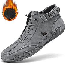Lade das Bild in den Galerie-Viewer, draussenfeet handgemachte lederschuhe stiefel 31425 grau pluschfutter
