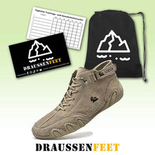 Lade das Bild in den Galerie-Viewer, Herren Damen Warme Plüschschuhe Barfußschuhe Handgefertigte hohe Stiefel aus Wildleder mit Klettverschluss Beck-Schuhe aus wasserdichtem Leder, lässige Turnschuhe, rutschfest, atmungsaktiv (Unisex)
