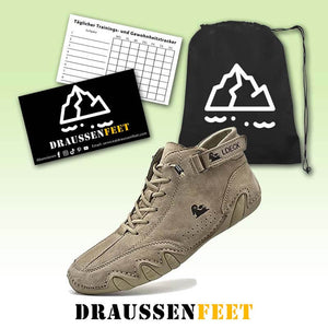 Herren Damen Warme Plüschschuhe Barfußschuhe Handgefertigte hohe Stiefel aus Wildleder mit Klettverschluss Beck-Schuhe aus wasserdichtem Leder, lässige Turnschuhe, rutschfest, atmungsaktiv (Unisex)