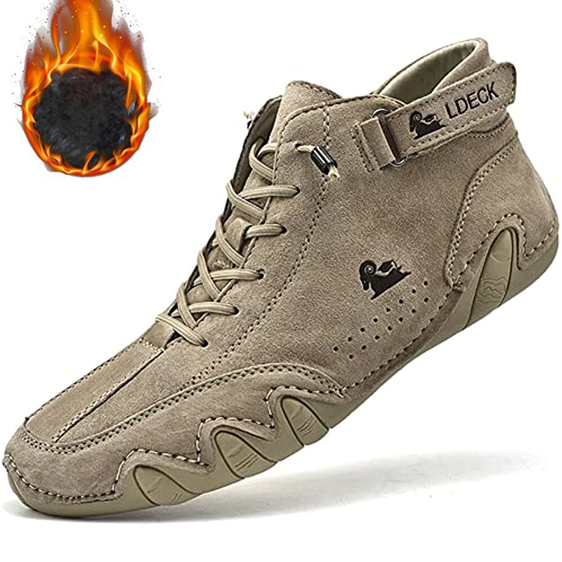draussenfeet handgemachte lederschuhe stiefel 31425 khaki pluschfutter