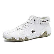 Load image into Gallery viewer, Men&#39;s women handmade high boots made of suede with Velcro fastener, Beck shoes made of waterproof leather, casual sneakers, non-slip, breathable (unisex)
