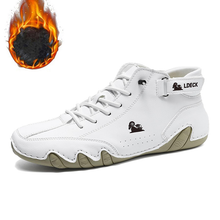 Lade das Bild in den Galerie-Viewer, draussenfeet handgemachte lederschuhe stiefel 31425 weiss pluschfutter
