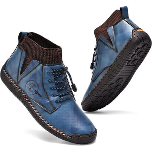 draussenfeet handgemachte lederschuhe stiefel 31440 blau