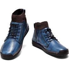 Lade das Bild in den Galerie-Viewer, draussenfeet handgemachte lederschuhe stiefel 31440 blau
