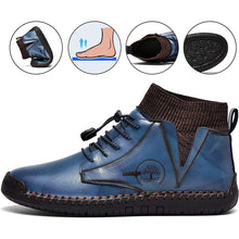 Lade das Bild in den Galerie-Viewer, draussenfeet handgemachte lederschuhe stiefel 31440 blau

