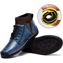 Lade das Bild in den Galerie-Viewer, draussenfeet handgemachte lederschuhe stiefel 31440 blau
