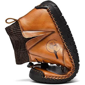 Herren-Leder-Loafer, modisch, lässig, Slip-Fahrer-Loafer-Schuhe, Knöchel-Chukka-Stiefel für Herren