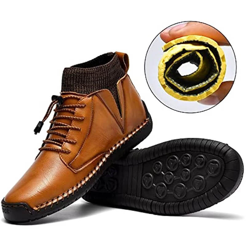 Herren-Leder-Loafer, modisch, lässig, Slip-Fahrer-Loafer-Schuhe, Knöchel-Chukka-Stiefel für Herren