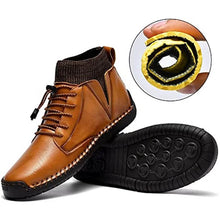 Lade das Bild in den Galerie-Viewer, Herren-Leder-Loafer, modisch, lässig, Slip-Fahrer-Loafer-Schuhe, Knöchel-Chukka-Stiefel für Herren
