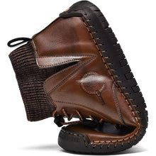Lade das Bild in den Galerie-Viewer, draussenfeet handgemachte lederschuhe stiefel 31440 dunkelbraun
