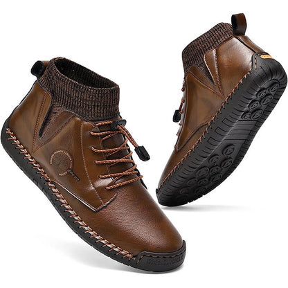 Herren-Leder-Loafer, modisch, lässig, Slip-Fahrer-Loafer-Schuhe, Knöchel-Chukka-Stiefel für Herren
