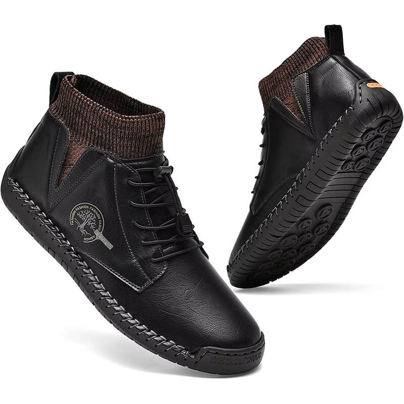 Herren-Leder-Loafer, modisch, lässig, Slip-Fahrer-Loafer-Schuhe, Knöchel-Chukka-Stiefel für Herren