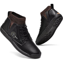 Lade das Bild in den Galerie-Viewer, Herren-Leder-Loafer, modisch, lässig, Slip-Fahrer-Loafer-Schuhe, Knöchel-Chukka-Stiefel für Herren
