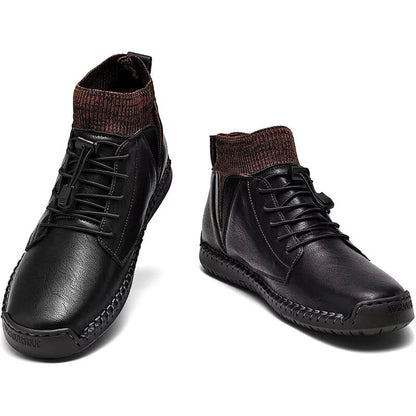Herren-Leder-Loafer, modisch, lässig, Slip-Fahrer-Loafer-Schuhe, Knöchel-Chukka-Stiefel für Herren