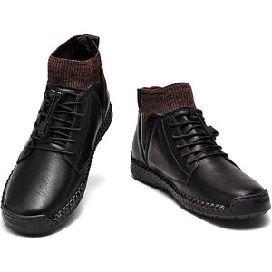 Herren-Leder-Loafer, modisch, lässig, Slip-Fahrer-Loafer-Schuhe, Knöchel-Chukka-Stiefel für Herren