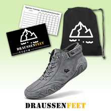 Lade das Bild in den Galerie-Viewer, draussenfeet handgemachte lederschuhe stiefel 31472 grau
