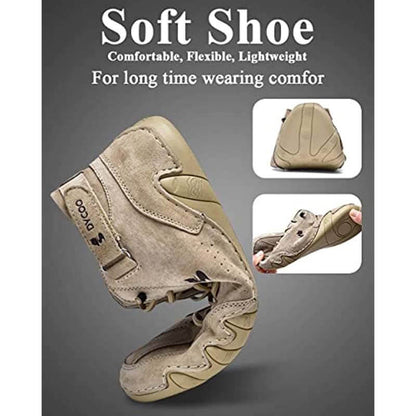 Herren Damen Warme Plüschschuhe Barfußschuhe Handgefertigte Hohe Stiefel Klettverschluss Beck-Schuhe Wasserdichtem Leder Lässige Turnschuhe Rutschfest Atmungsaktiv (Unisex)