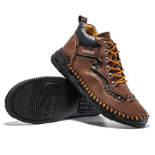 Lade das Bild in den Galerie-Viewer, draussenfeet handgemachte lederschuhe stiefel 31483 dunkelbraun

